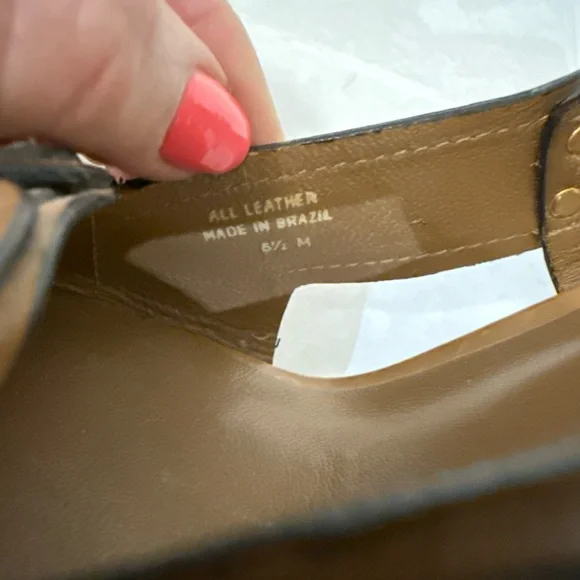 Tory Burch Tan Leather Heels with Gold Accents - Picture 7 of 7